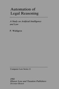 Imagen de portada: Automation of Legal Reasoning 9789065446619