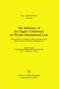 Cover image: The Influence of the Hague Conference on Private International Law 9780792322986