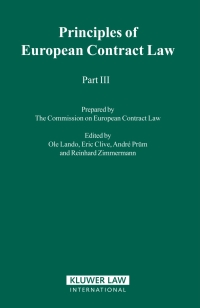 Cover image: Principles of European Contract Law - Part III 1st edition 9789041119612