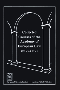 صورة الغلاف: Collected Courses of the Academy of European Law 1992 Vol. III - 1 9780792330479