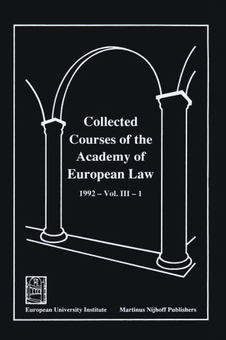Cover image: Collected Courses of the Academy of European Law 1992 Vol. III - 1 9780792330479