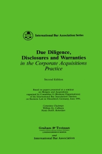 Cover image: Due Diligence, Disclosures and Warranties 2nd edition 9781853336331