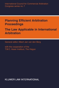 Cover image: Planning Efficient Arbitration Proceedings 1st edition 9789041102249
