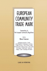 Cover image: European Community Trade Mark 1st edition 9789041104533