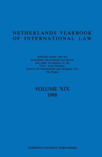 Imagen de portada: Netherlands Yearbook of International Law 1st edition 9780792301042
