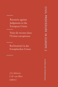 Cover image: Recourse against Judgments in the European Union 1st edition 9789041111975