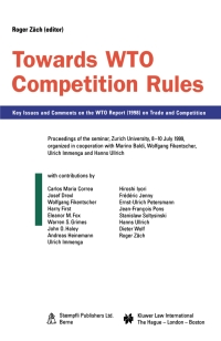 Imagen de portada: Towards WTO Competition Rules 1st edition 9789041112880