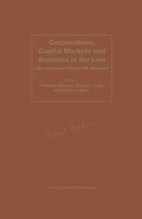 Imagen de portada: Corporations, Capital Markets ad Business in the Law 1st edition 9789041113542