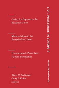 صورة الغلاف: Orders for Payment in the European Union 1st edition 9789041115263