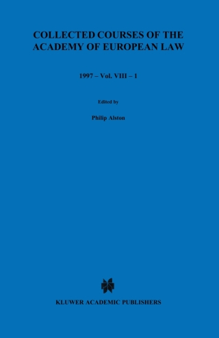 Cover image: Collected Courses of the Academy of European Law 1997 vol. VIII - 1 1st edition 9789041115799