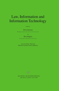 Imagen de portada: Law, Information and Information Technology 1st edition 9789041116758