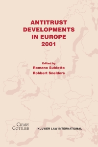 Cover image: Antitrust Developments in Europe 2001 1st edition 9789041119018