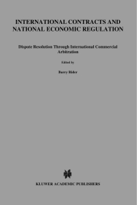 Titelbild: International Contracts and National Economic Regulation 1st edition 9789041198105