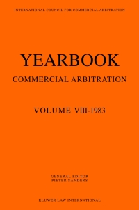 Imagen de portada: Yearbook Commercial Arbitration Volume VIII -1983 1st edition 9789065441188