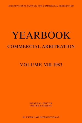 Cover image: Yearbook Commercial Arbitration Volume VIII -1983 1st edition 9789065441188