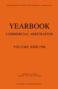 Omslagafbeelding: Yearbook Commercial Arbitration: Volume XXIII - 1998 1st edition 9789041111043