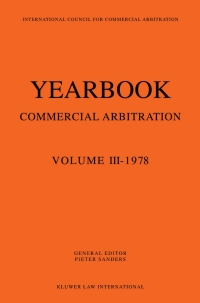 Imagen de portada: Yearbook Commercial Arbitration: Volume III - 1978 1st edition 9789026809699