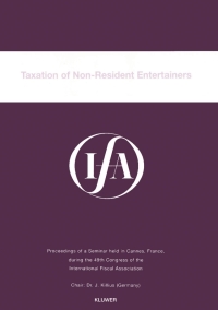 Cover image: IFA: Taxation of Non-Resident Entertainers 9789041102850