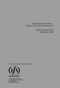 Cover image: Imputation Systems - Objectives and Consequences 9789065441218
