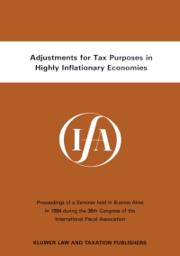 Imagen de portada: Adjustments for Tax Purposes in Highly Inflationary Economies 9789065442161