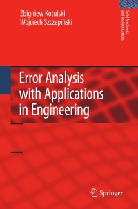 Imagen de portada: Error Analysis with Applications in Engineering 9789048135691