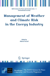 Cover image: Management of Weather and Climate Risk in the Energy Industry 1st edition 9789048136902