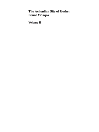 Cover image: The Acheulian Site of Gesher Benot Ya’aqov Volume II 9789048137640