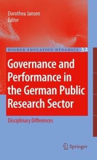 Cover image: Governance and Performance in the German Public Research Sector 1st edition 9789048191383