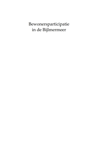 Cover image: Bewonersparticipatie in de Bijlmermeer 1st edition 9789051995367