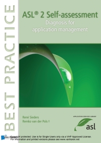 Cover image: ASL® 2 Self-assessment -diagnosis for application management 1st edition 9789087537401