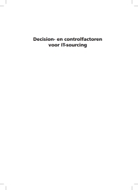 Titelbild: Decision- en controlfactoren voor IT - sourcing 9789077212462