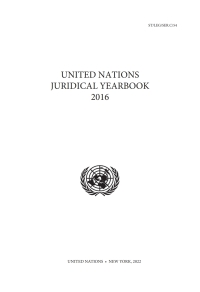 Cover image: United Nations Juridical Yearbook 2016 9789211304374