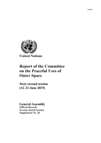 Cover image: Report of the Committee on the Peaceful Uses of Outer Space 9789218600196