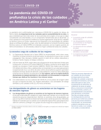 表紙画像: La pandemia del COVID-19 profundiza la crisis de los cuidados en América Latina y el Caribe 9789210054164