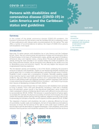 Cover image: Persons with Disabilities and Coronavirus Disease (COVID-19) in Latin America and the Caribbean: Status and Guidelines 9789210054195