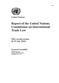 Cover image: Report of the United Nations Commission on International Trade Law 9789218600677