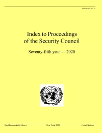 Omslagafbeelding: Index to Proceedings of the Security Council: Seventy-fifth Year, 2020 9789211014440
