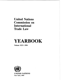 صورة الغلاف: United Nations Commission on International Trade Law (UNCITRAL) Yearbook 1994 9789211335002