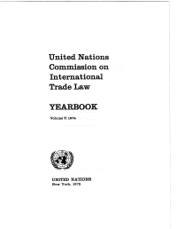 Cover image: United Nations Commission on International Trade Law (UNCITRAL) Yearbook 1974 9789210450942