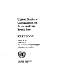 Cover image: United Nations Commission on International Trade Law (UNCITRAL) Yearbook 1972: Supplement 9789210450973