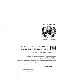 صورة الغلاف: Statistical Yearbook 1951, Third Issue/Annuaire statistique 1951, Troisieme annee 9789210453240