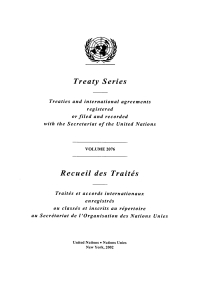 صورة الغلاف: Treaty Series 2076/Recueil des traités 2076 9789219000858