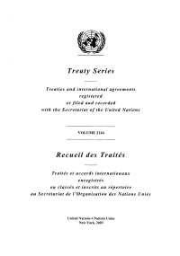 Cover image: Treaty Series 2144/Recueil des traités 2144 9789219001367