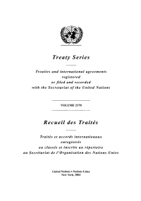 صورة الغلاف: Treaty Series 2170/Recueill des Traitées 2178 9789219001589