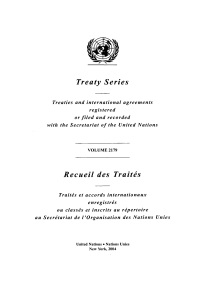 صورة الغلاف: Treaty Series 2179/Recueil des Traités 2179 9789219001572