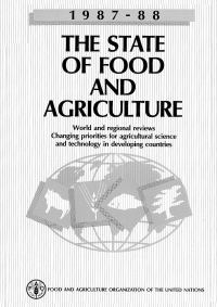 Cover image: The State of Food and Agriculture 1987-1988