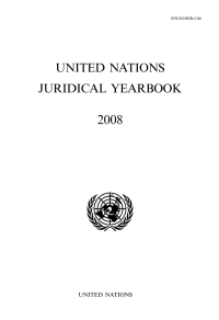 Imagen de portada: United Nations Juridical Yearbook 2008 9789211336856