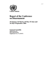 Cover image: Report of the Conference on Disarmament 9789218101549