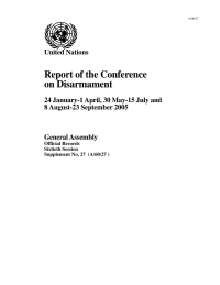 Imagen de portada: Report of the Conference on Disarmament 9789218102102