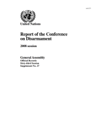 صورة الغلاف: Report of the Conference on Disarmament 9789218200853